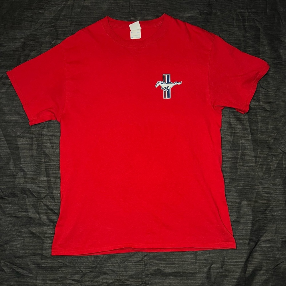 Racing Red Classic Ford Mustang Tee Shirt